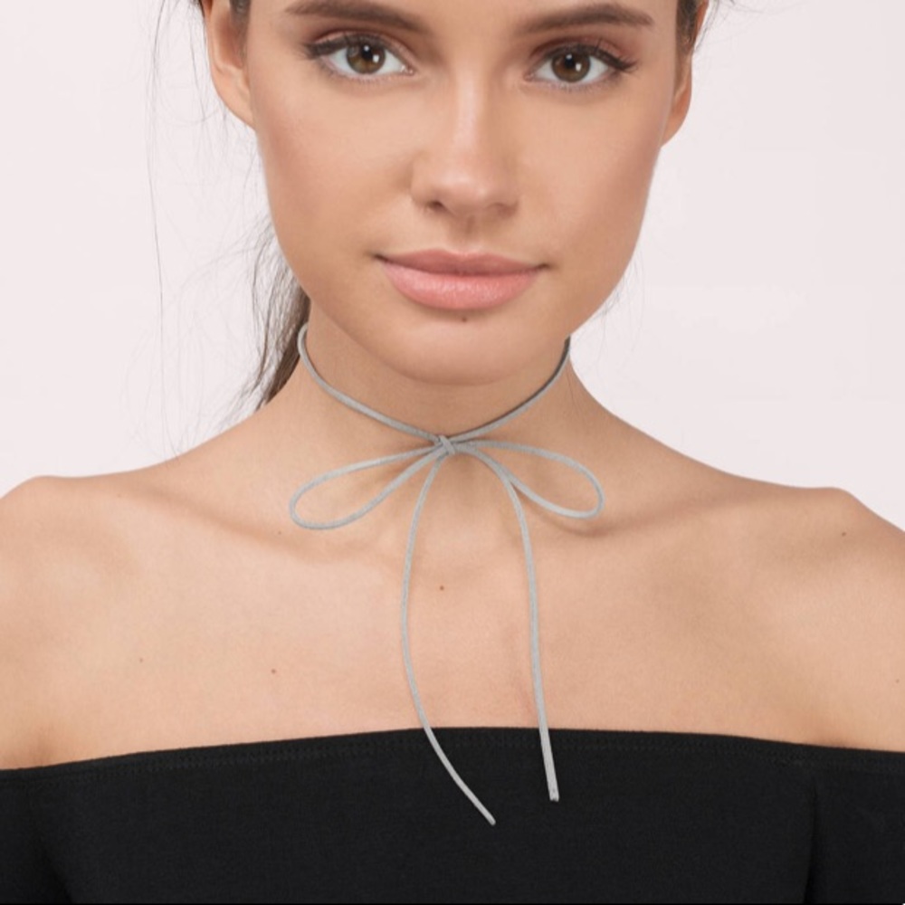 Grey Knot Tie Choker